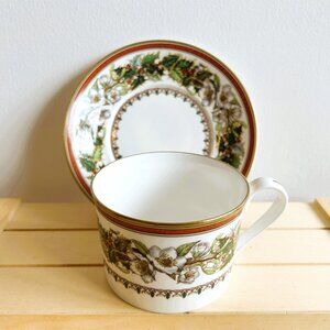 Spode Christmas Rose Vintage Teacup and Saucer Set